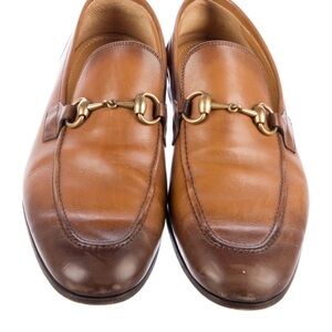 Gucci Horsebit Accent leather mens loafers